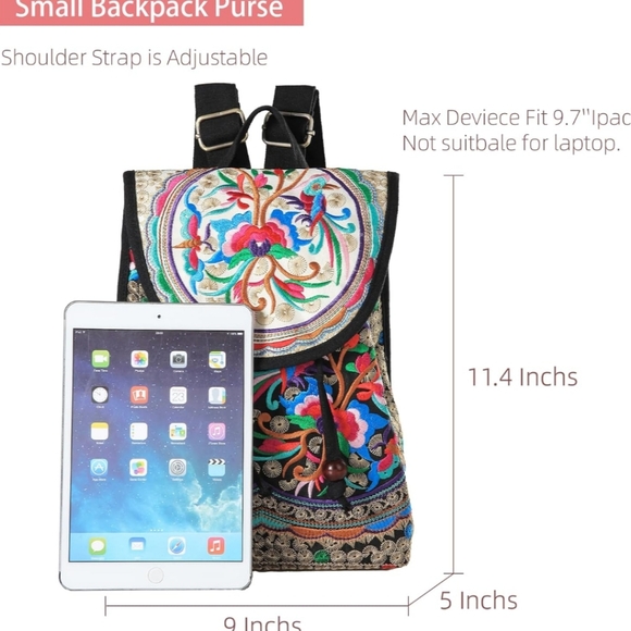 Eclectic Embroidered Backpack - Picture 4 of 6